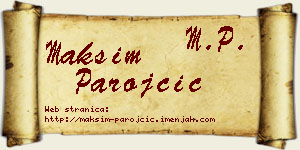 Maksim Parojčić vizit kartica